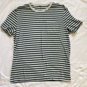 Men’s Gap striped t shirt heather green white L large